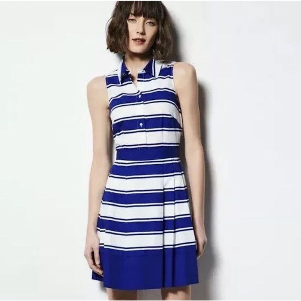 Milly for design nation striped sleeveless dress- size 10 - blue/white
